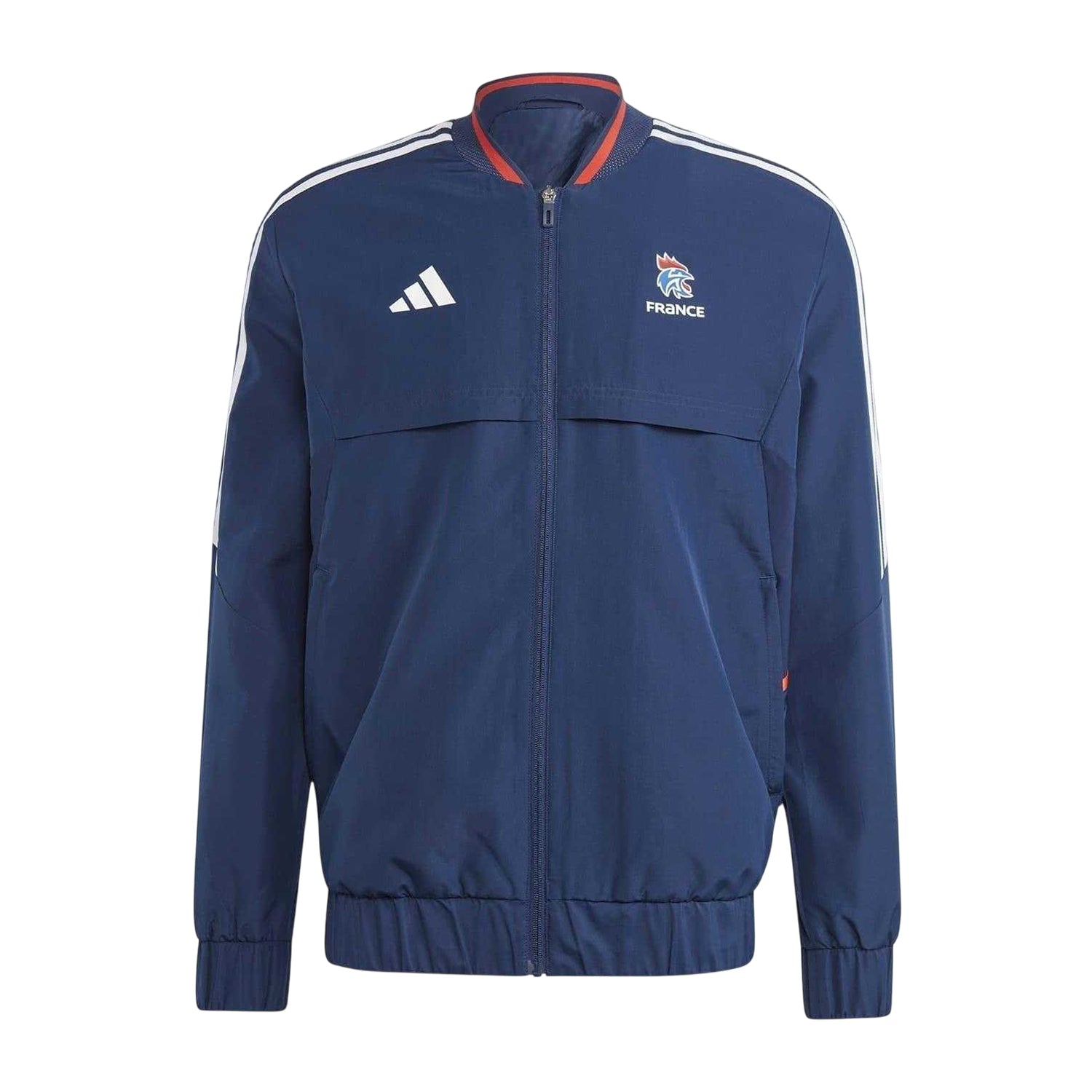 Team Navy Blue - Front - Adidas Mens France FFR Anthem Jacket