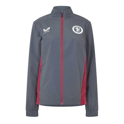 Ebony-Rhodondendron - Front - Castore Womens-Ladies Aston Villa FC Track Jacket