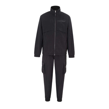 Black - Front - Firetrap Mens Logo Zipped Tracksuit