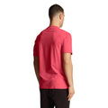 Pink - Back - Lyle & Scott Mens Contrast Pocket T-Shirt
