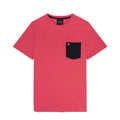 Pink - Front - Lyle & Scott Mens Contrast Pocket T-Shirt
