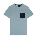 Pale Blue - Front - Lyle & Scott Mens Contrast Pocket T-Shirt