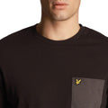 Black-Grey - Side - Lyle & Scott Mens Contrast Pocket T-Shirt