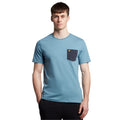Blue - Side - Lyle & Scott Mens Contrast Pocket T-Shirt