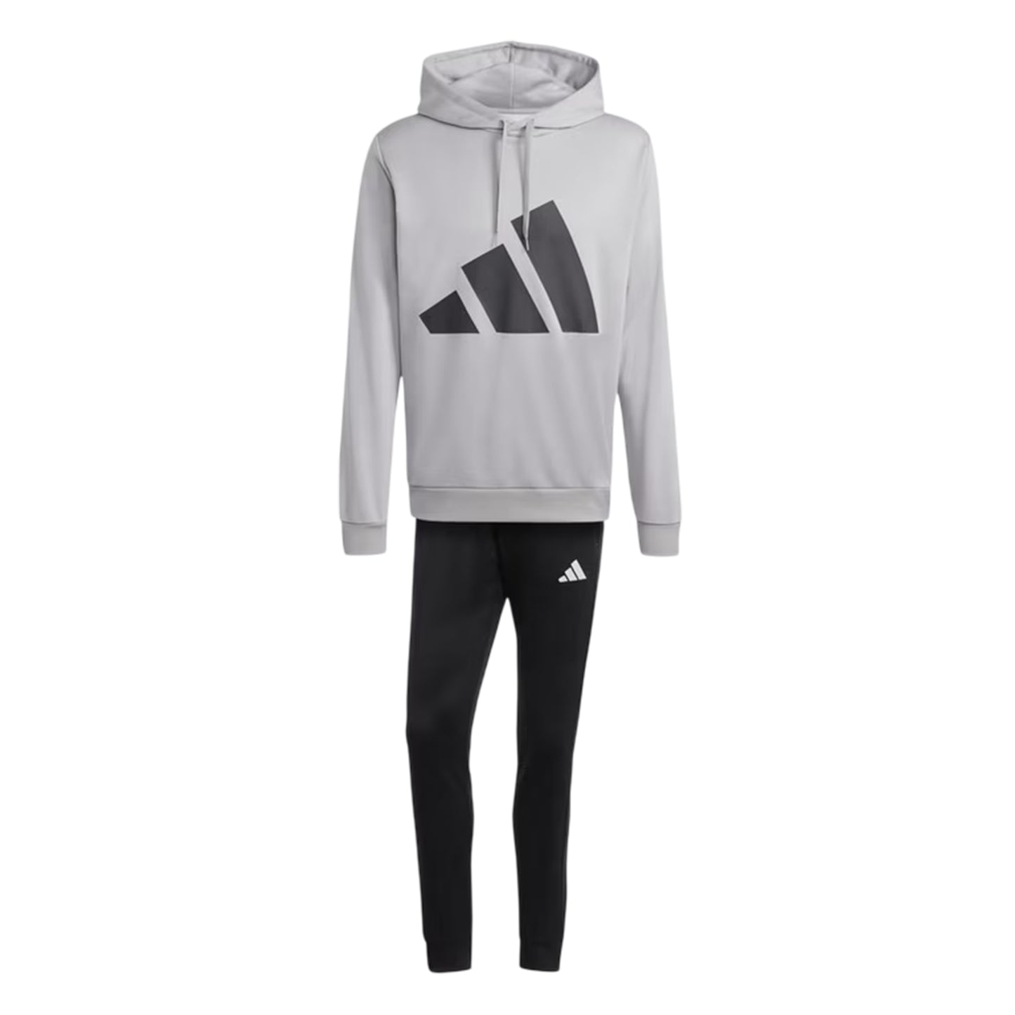 Grey - Front - Adidas Mens Logo French Terry Tracksuit