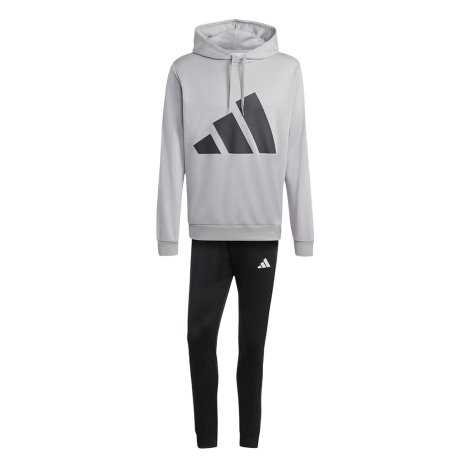 Grey - Front - Adidas Mens Logo French Terry Tracksuit