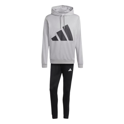 Grey - Front - Adidas Mens Logo French Terry Tracksuit
