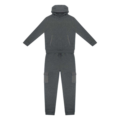 Charcoal - Front - Firetrap Boys Fleece Hoodie And Joggers Set