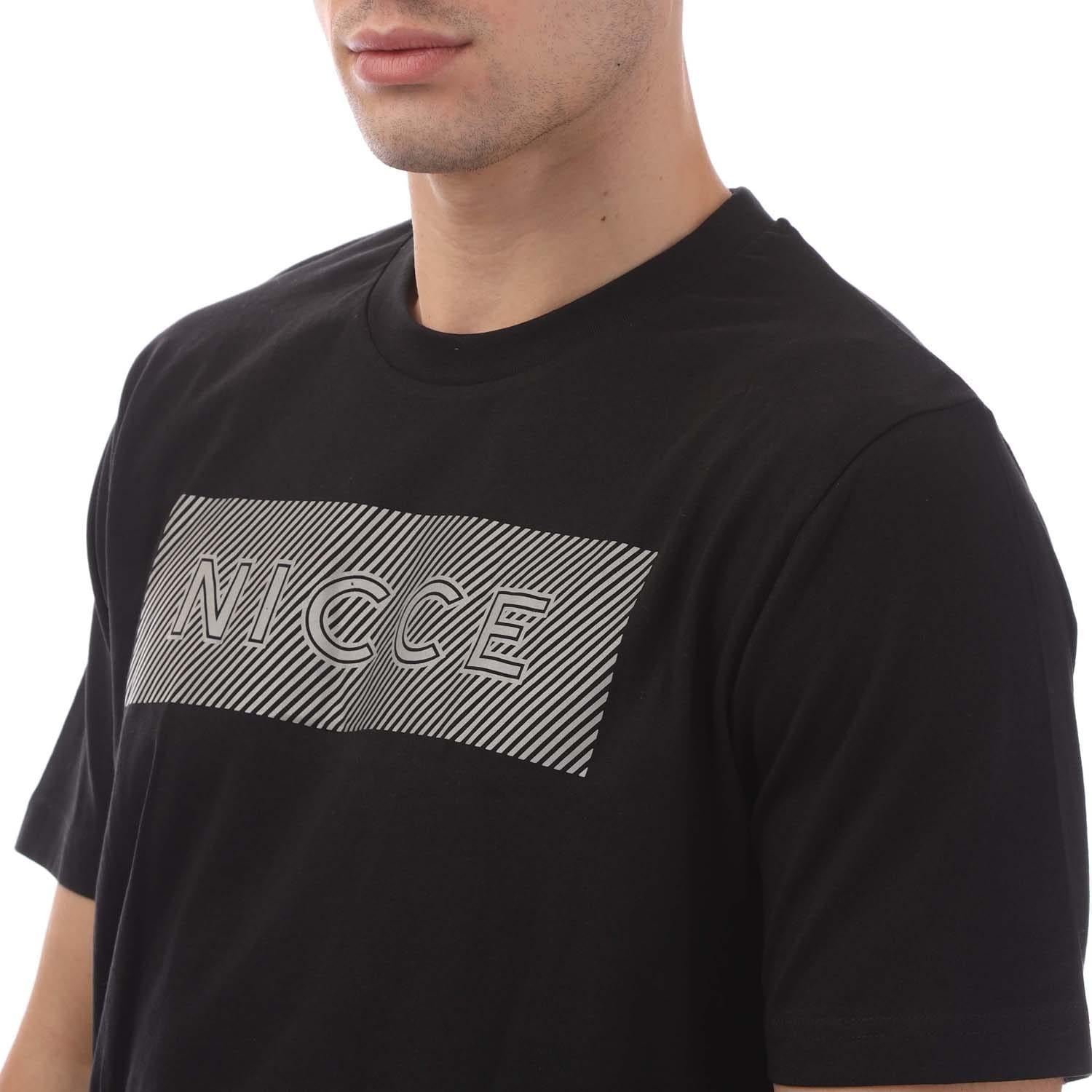 Black - Side - Nicce Mens Alttio Logo T-Shirt