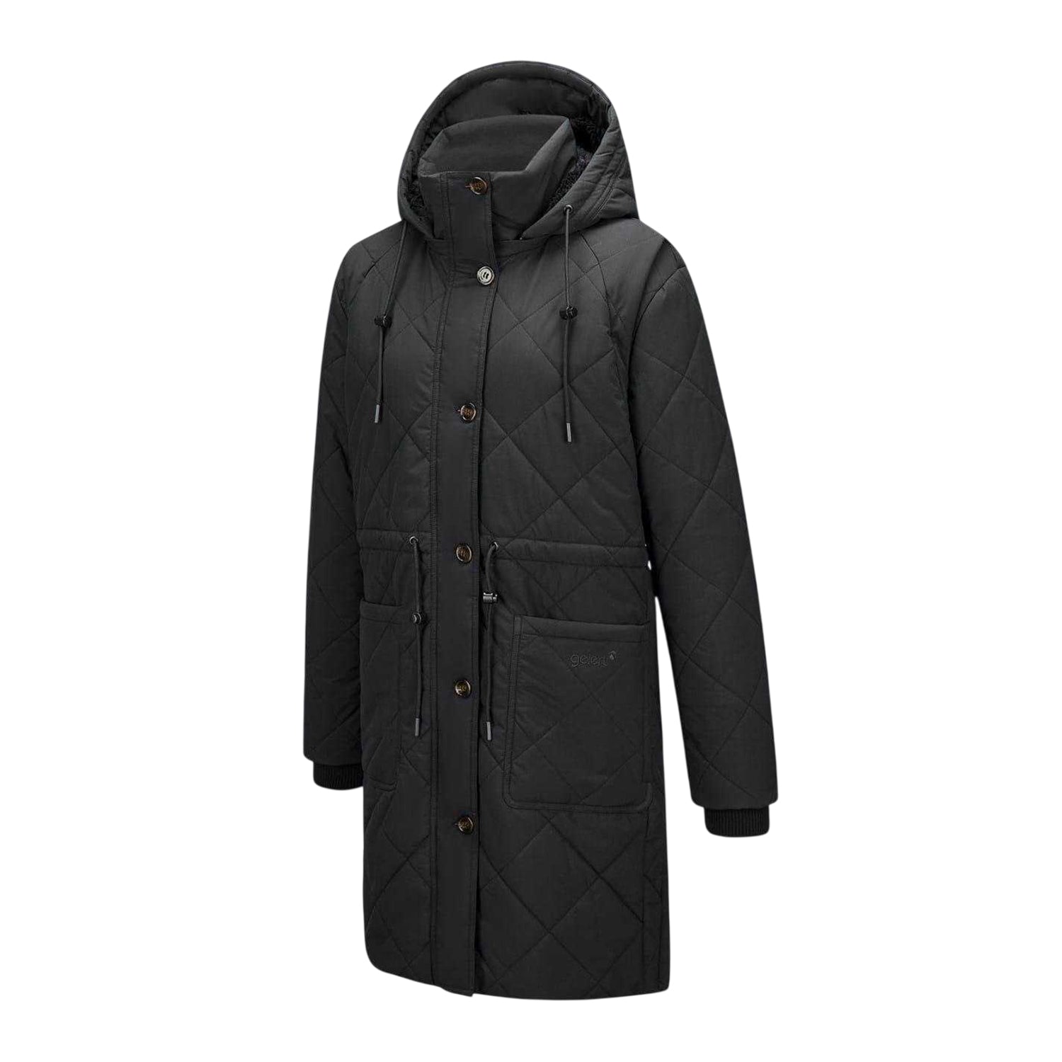 Black - Side - Barbour Womens-Ladies Diamond Quilt Insulated Jacket