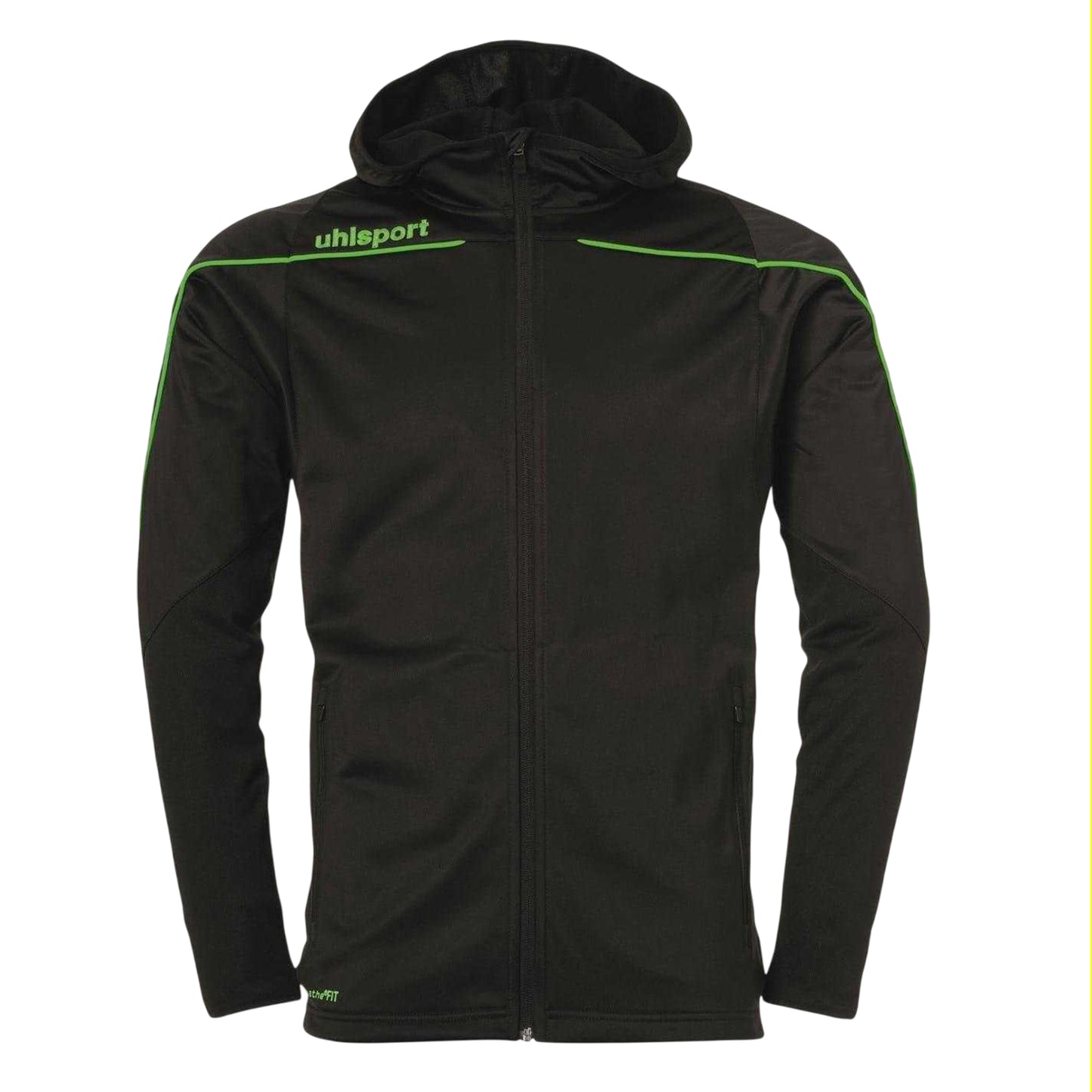 Black-Green - Front - UHL Sport Mens Stream 22 Performance Training Jacket