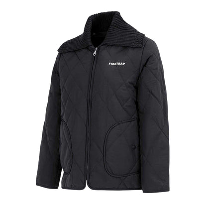 Black - Side - Firetrap Womens-Ladies Quilted Relaxed Fit Jacket