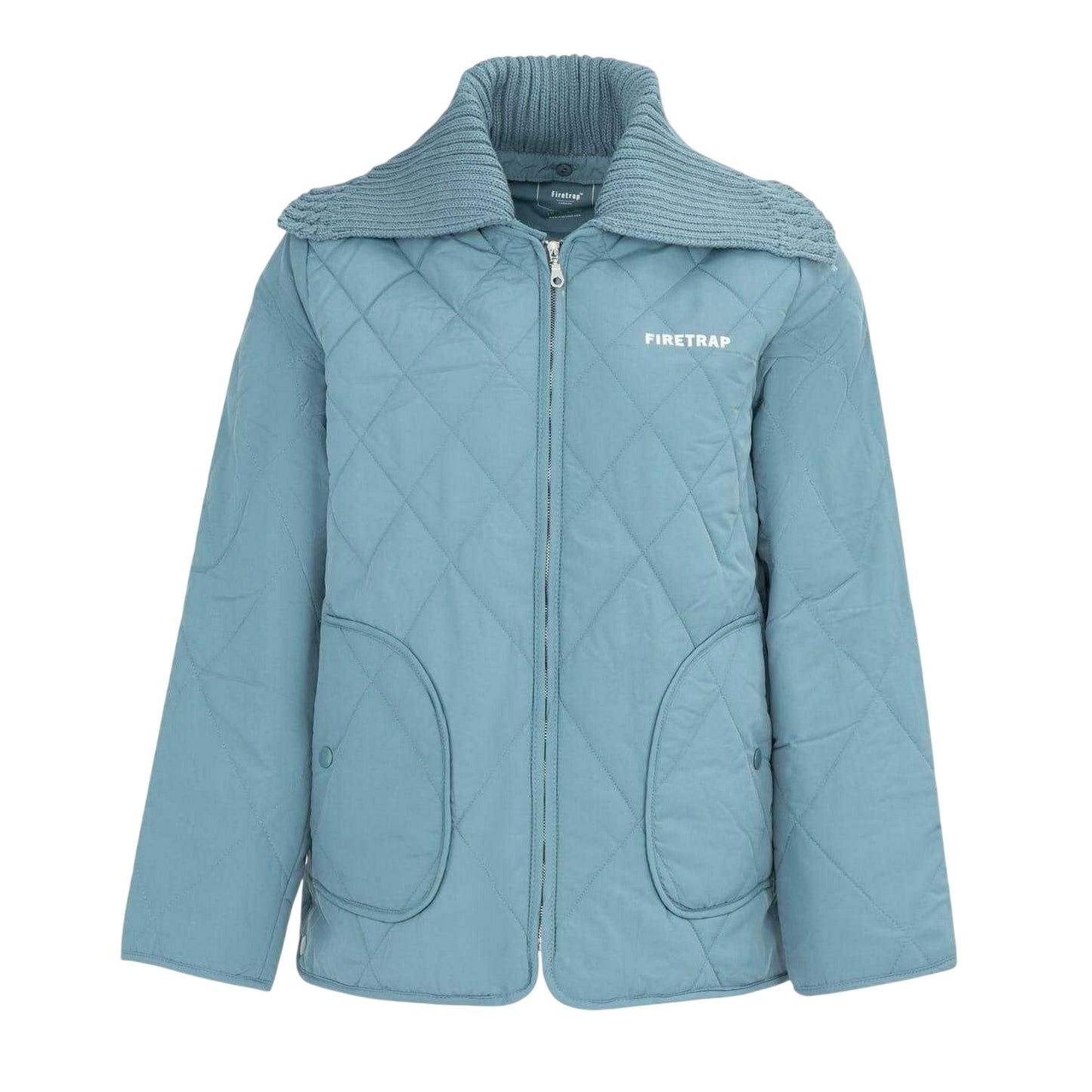Blue - Front - Firetrap Womens-Ladies Quilted Relaxed Fit Jacket