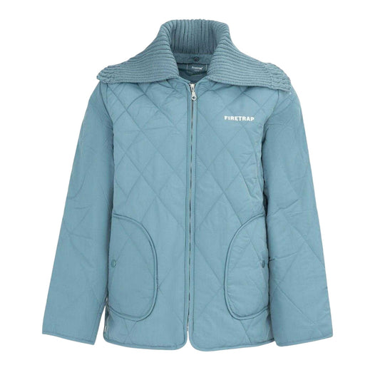 Blue - Front - Firetrap Womens-Ladies Quilted Relaxed Fit Jacket