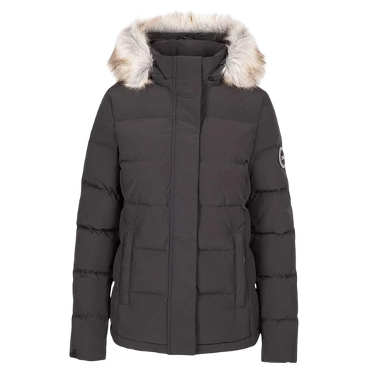 Black - Front - Trespass Womens-Ladies DLX Down Jacket