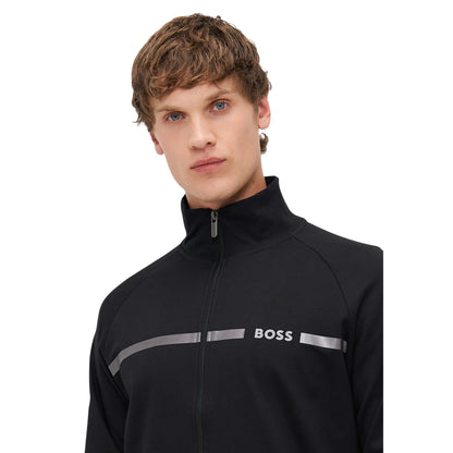 Black - Side - Boss Mens Authentic Track Jacket