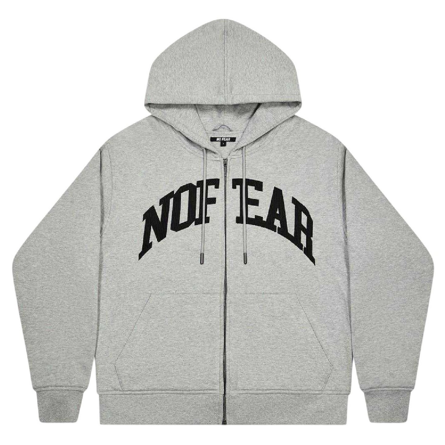 Grey Marl - Front - No Fear Mens Hoodie