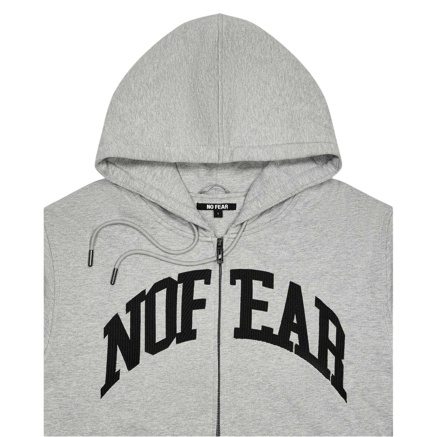 Grey Marl - Side - No Fear Mens Hoodie