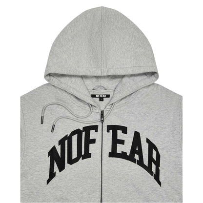 Grey Marl - Side - No Fear Mens Hoodie