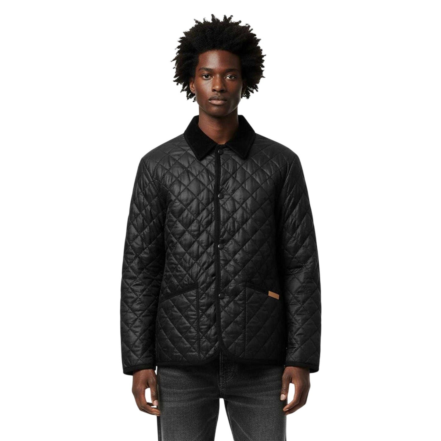 Black - Side - Criminal Damage Mens Quilted Quilted Jacket