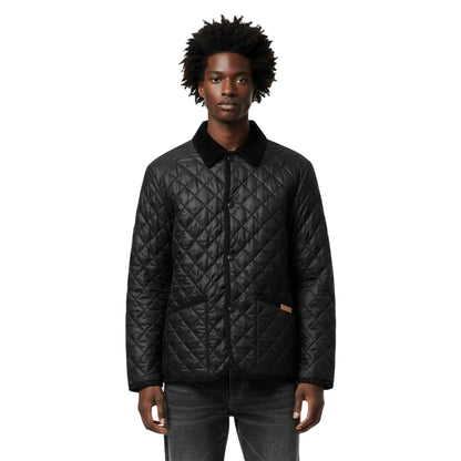 Black - Side - Criminal Damage Mens Quilted Quilted Jacket