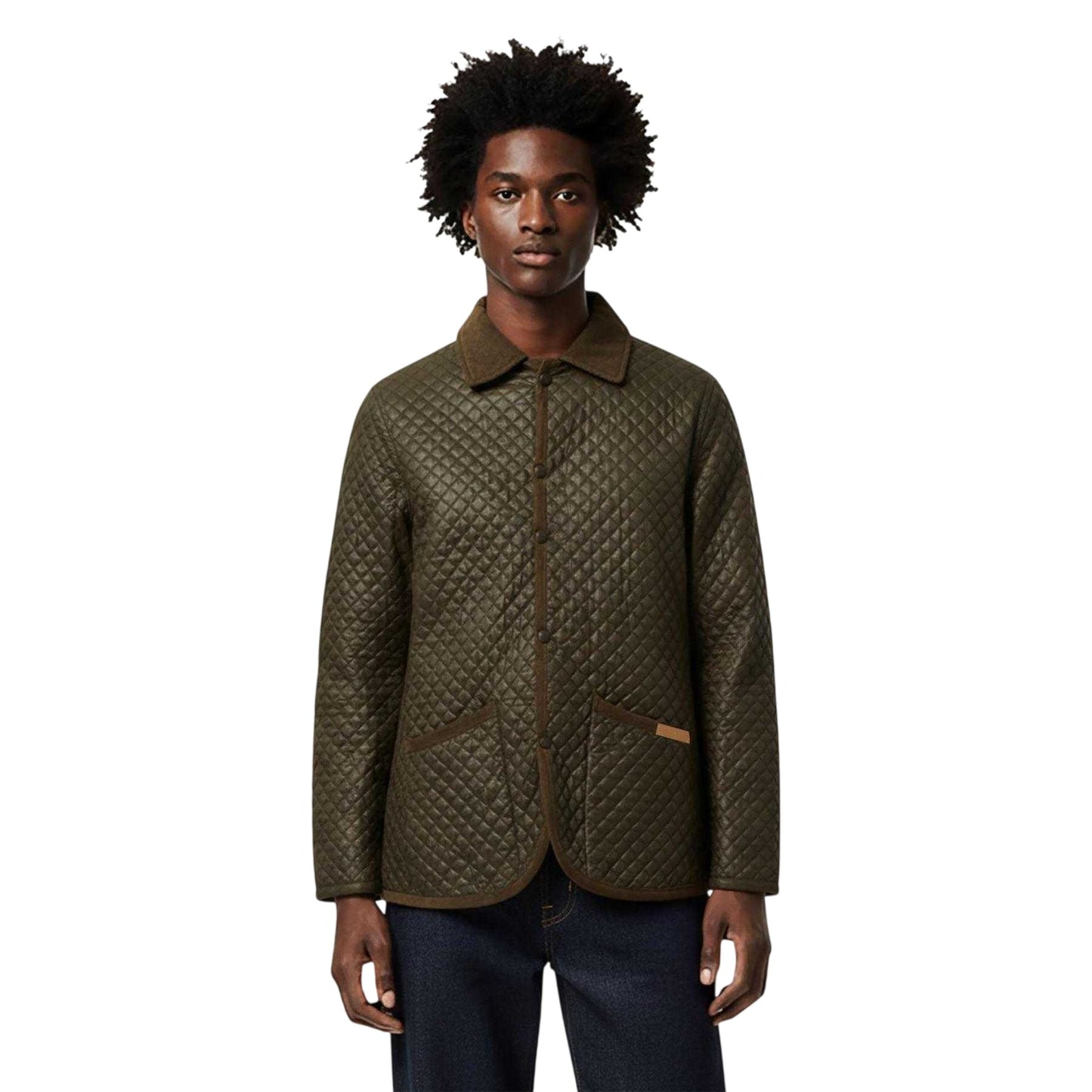 Khaki Green - Side - Criminal Damage Mens Quilted Quilted Jacket