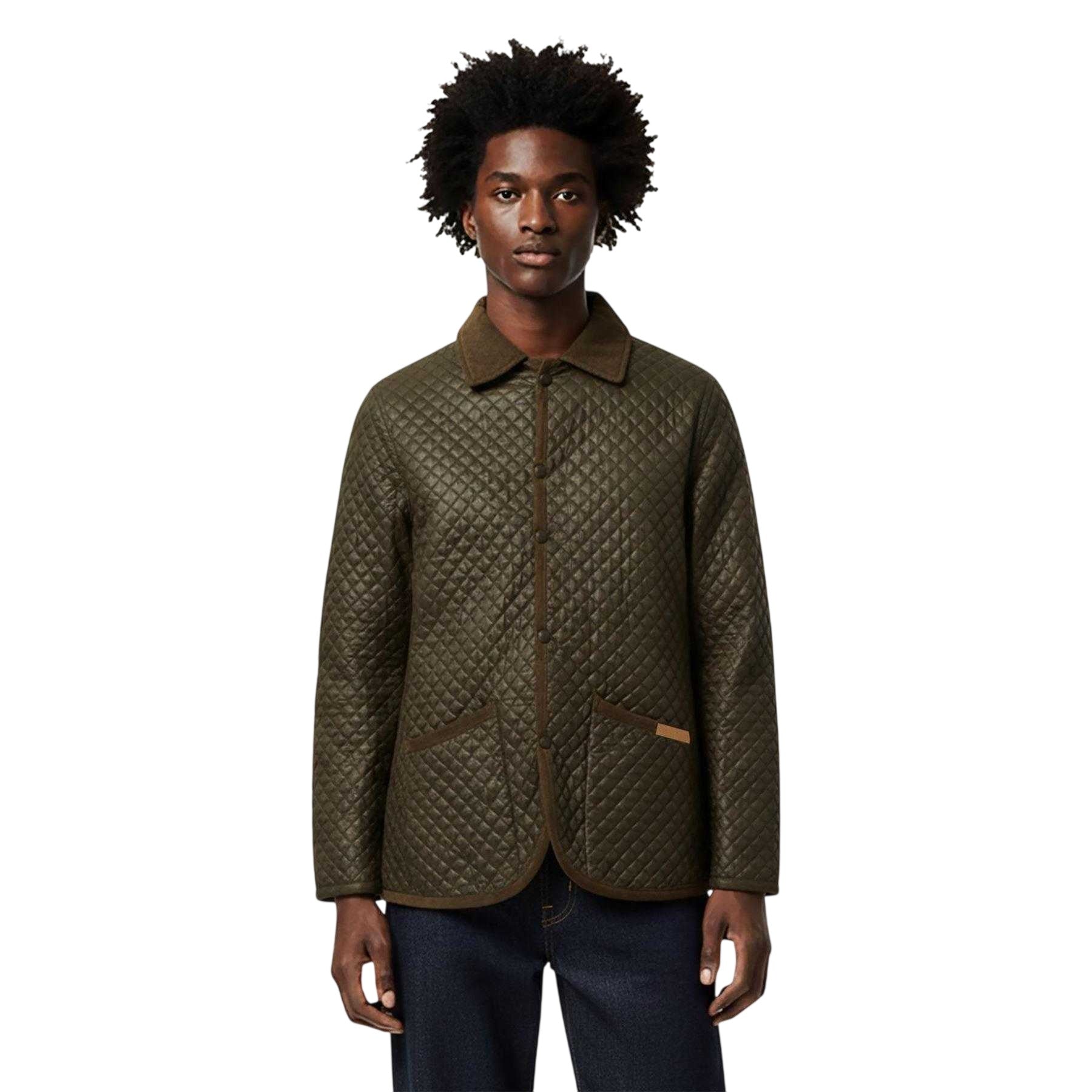 Khaki Green - Side - Criminal Damage Mens Quilted Quilted Jacket