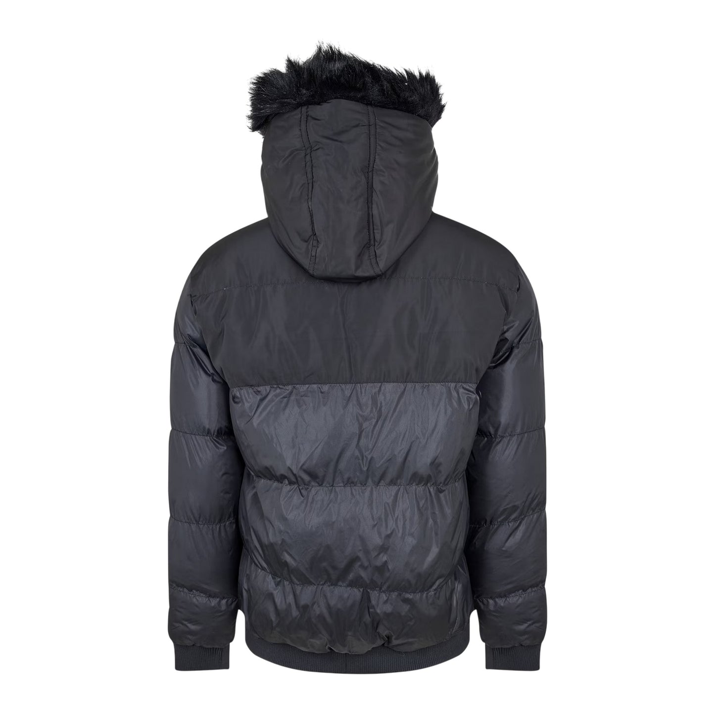 Black - Back - Criminal Damage Mens Detachable Hood Parka