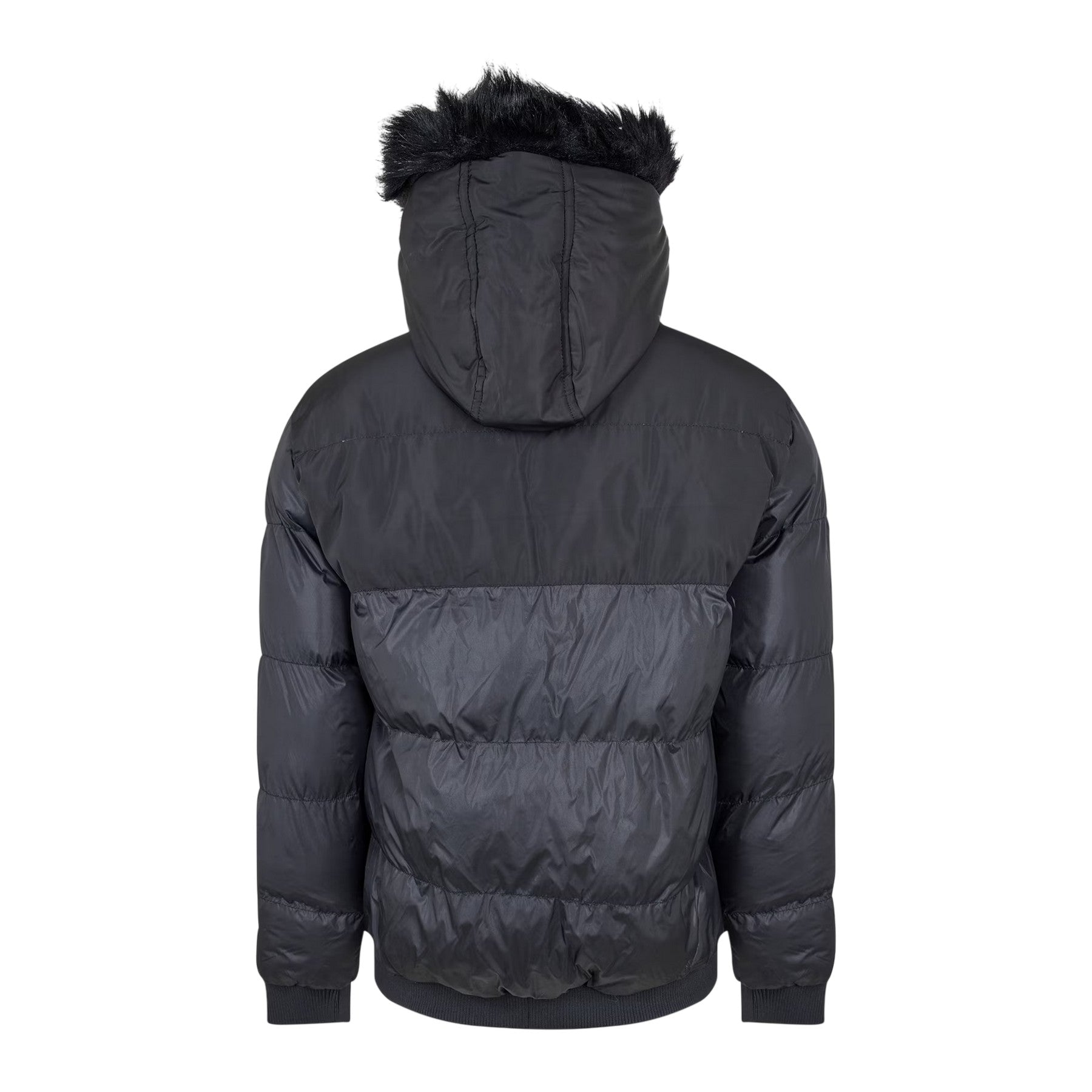 Black - Back - Criminal Damage Mens Detachable Hood Parka