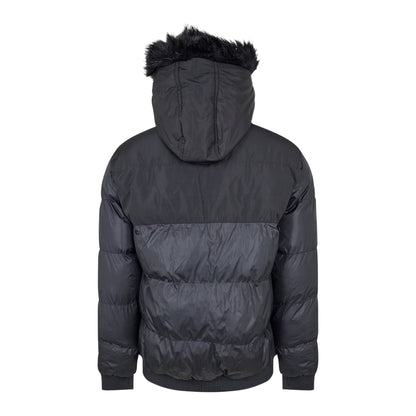 Black - Back - Criminal Damage Mens Detachable Hood Parka