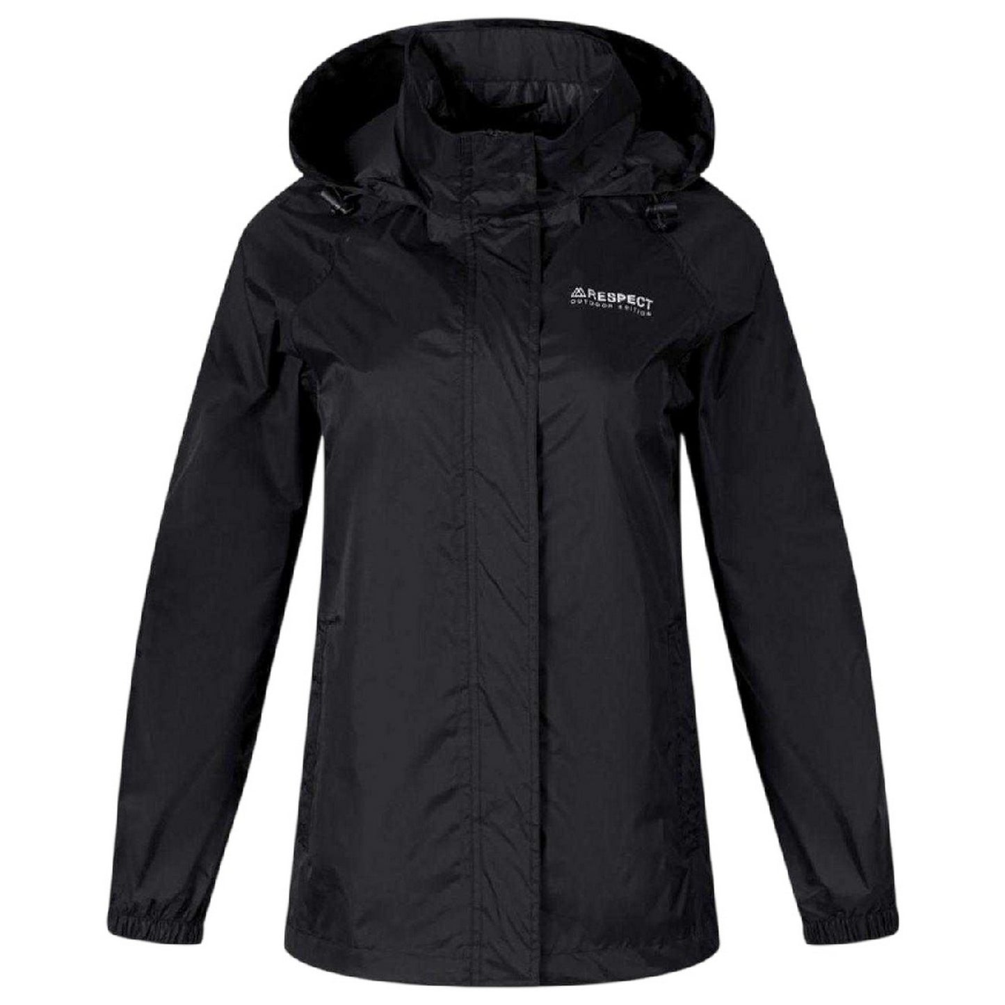 Black - Front - Minoti Womens-Ladies Packaway Waterproof Jacket