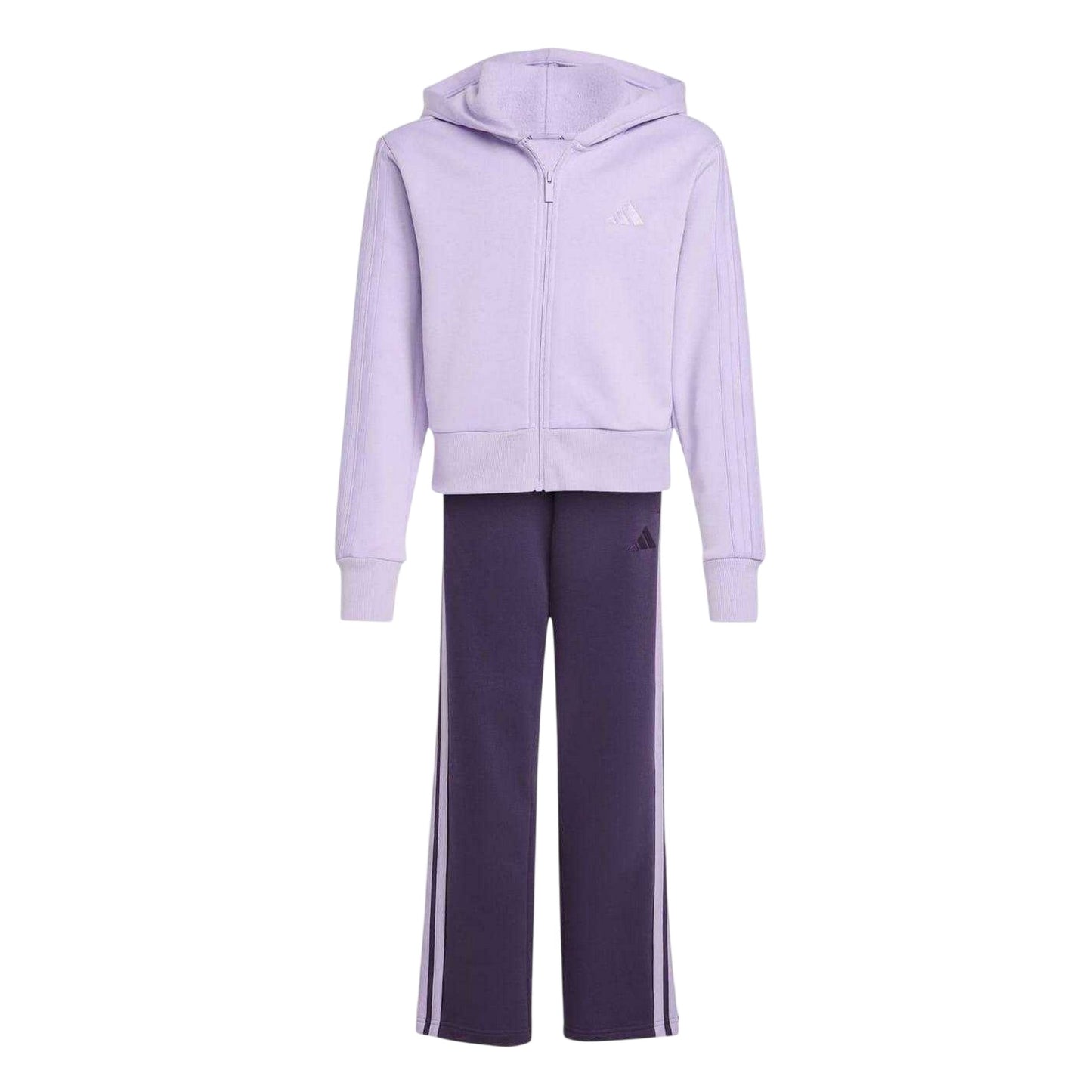 Plum - Front - Adidas Childrens-Kids Essentials 3 Stripes Tracksuit