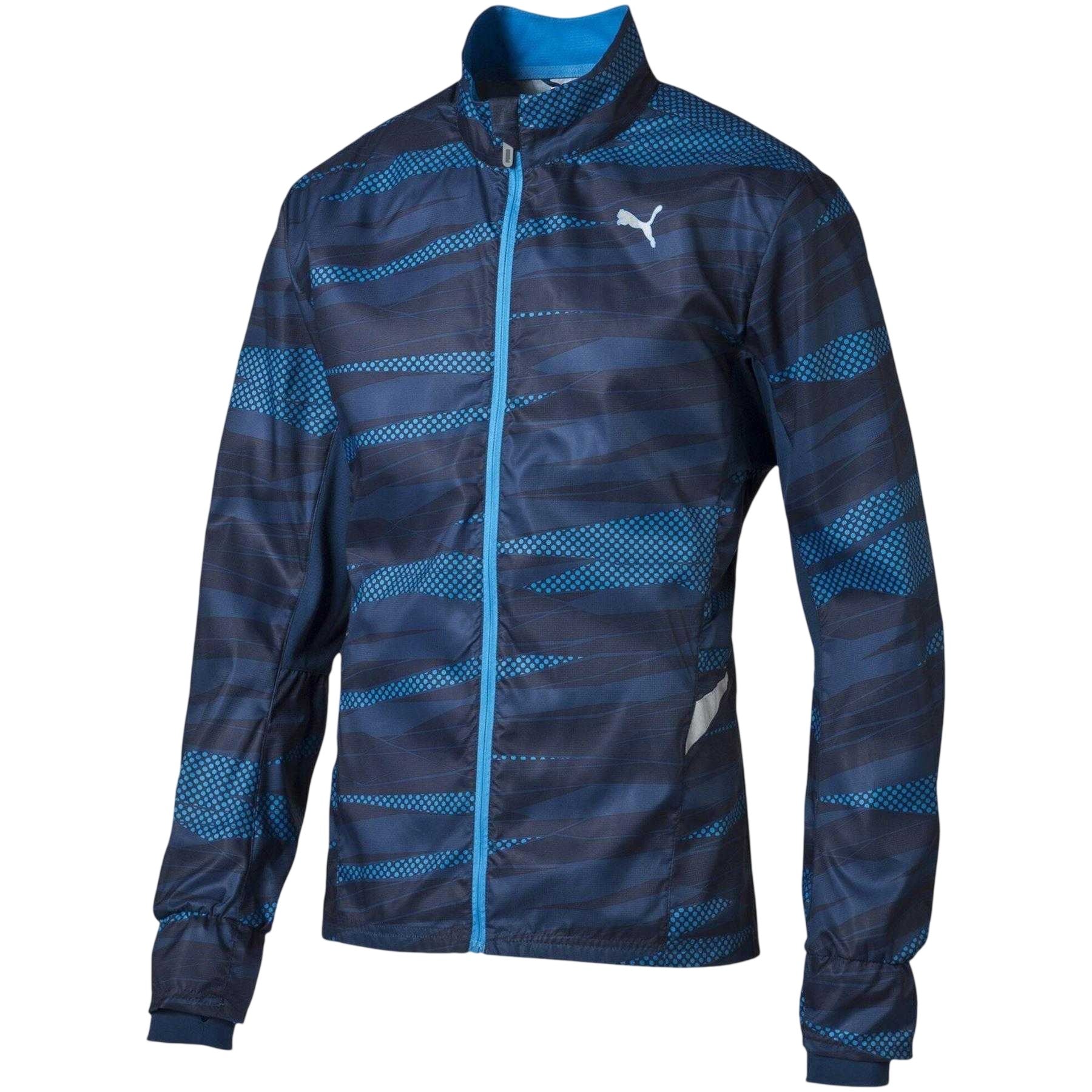 Blue - Front - Puma Mens Graphic Print Woven Jacket