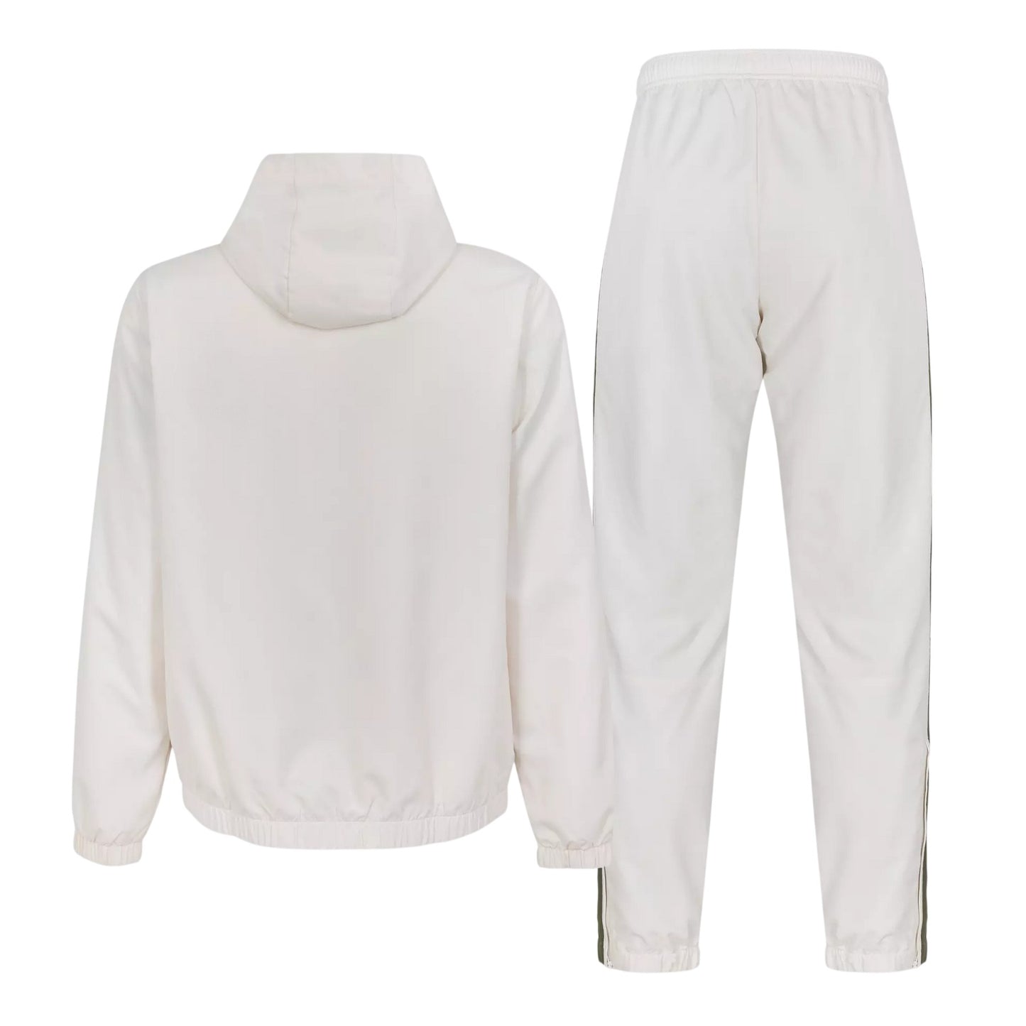 White-Khaki Green - Back - Lacoste Mens Colour Block Taffeta Tracksuit