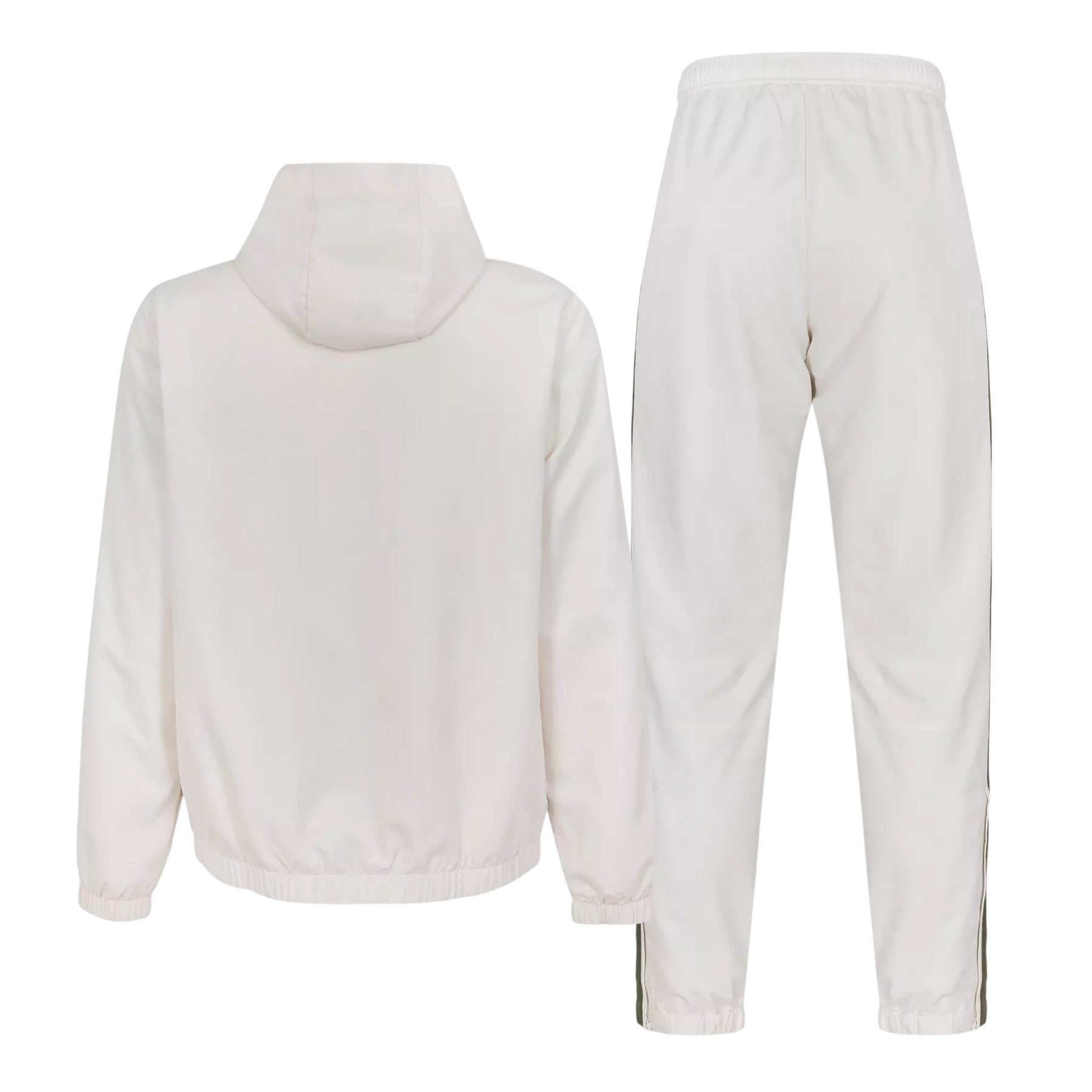 White-Khaki Green - Back - Lacoste Mens Colour Block Taffeta Tracksuit