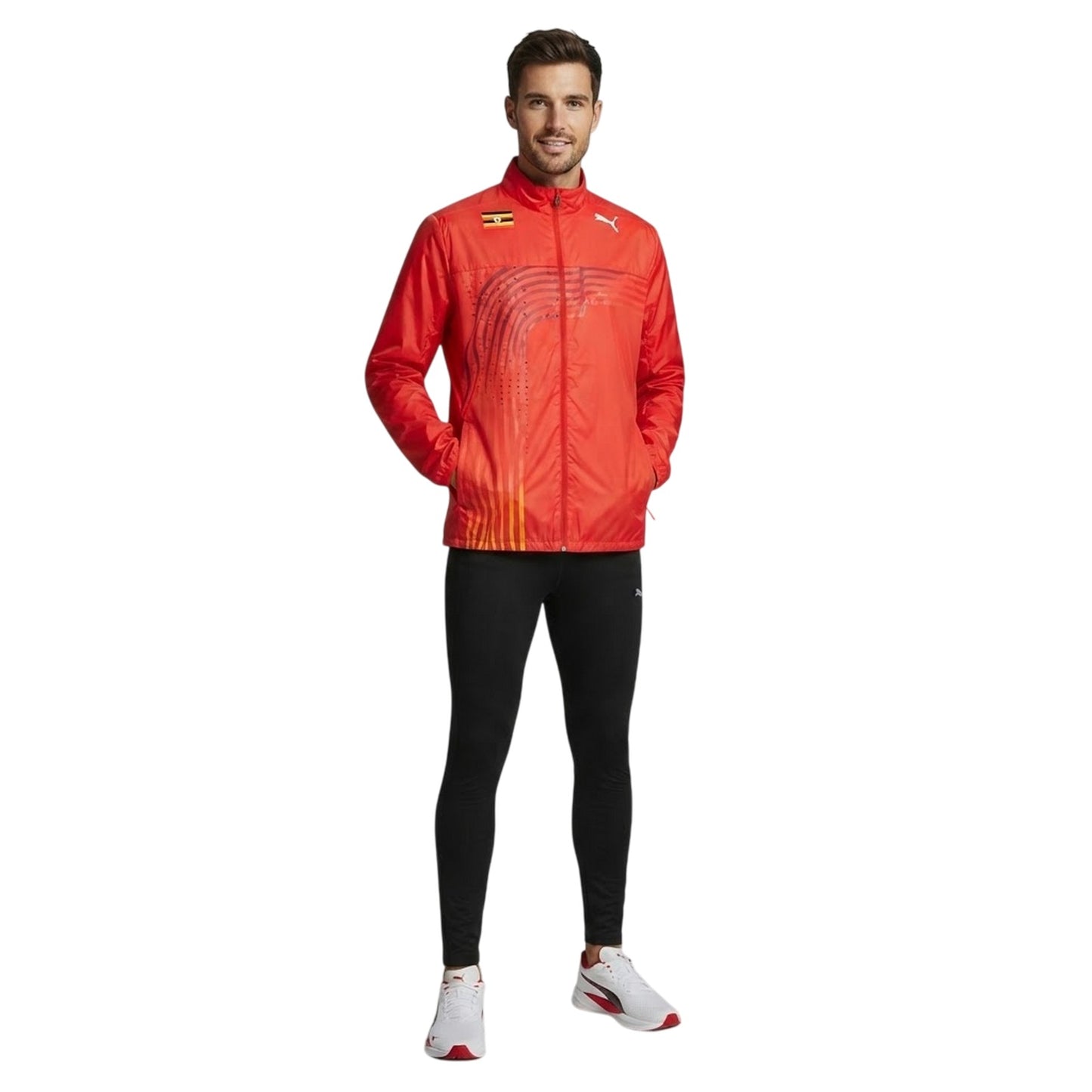 Red - Side - Puma Mens Warm Up Track Jacket