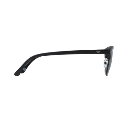 Black - Side - Firetrap Mens Round Browline Sunglasses