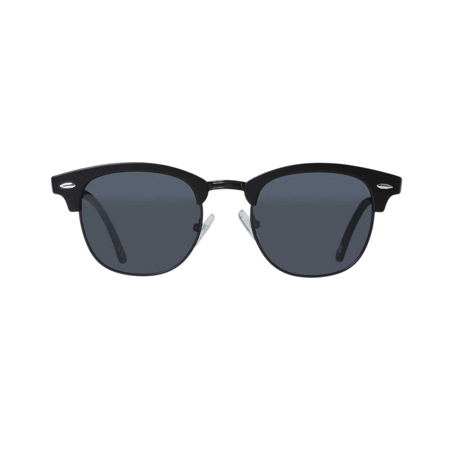 Black - Front - Firetrap Mens Round Browline Sunglasses