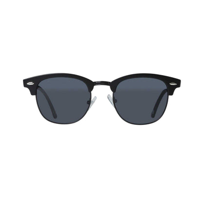 Black - Front - Firetrap Mens Round Browline Sunglasses