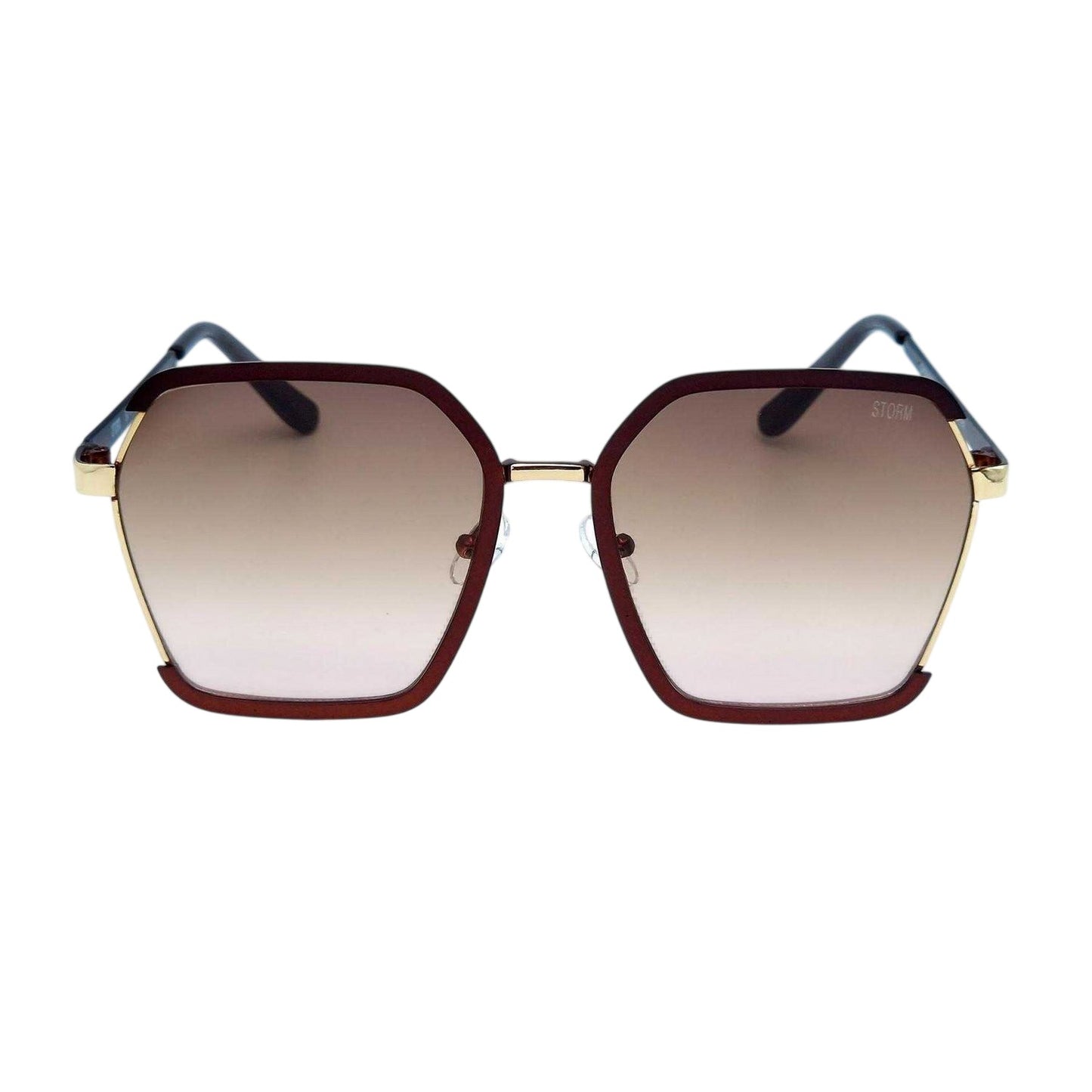 Burgundy - Front - Storm Womens-Ladies Cassiopeia Hexagon Sunglasses