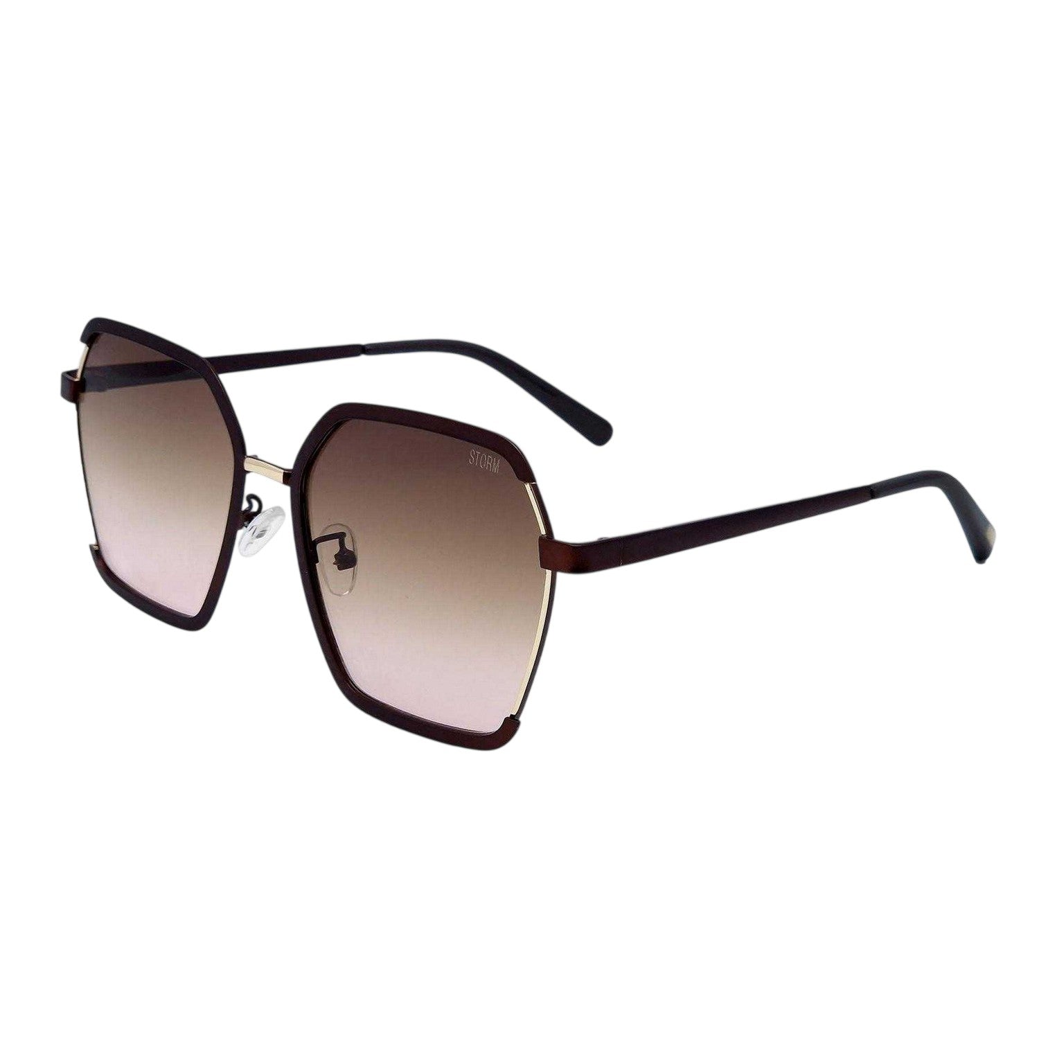 Burgundy - Back - Storm Womens-Ladies Cassiopeia Hexagon Sunglasses