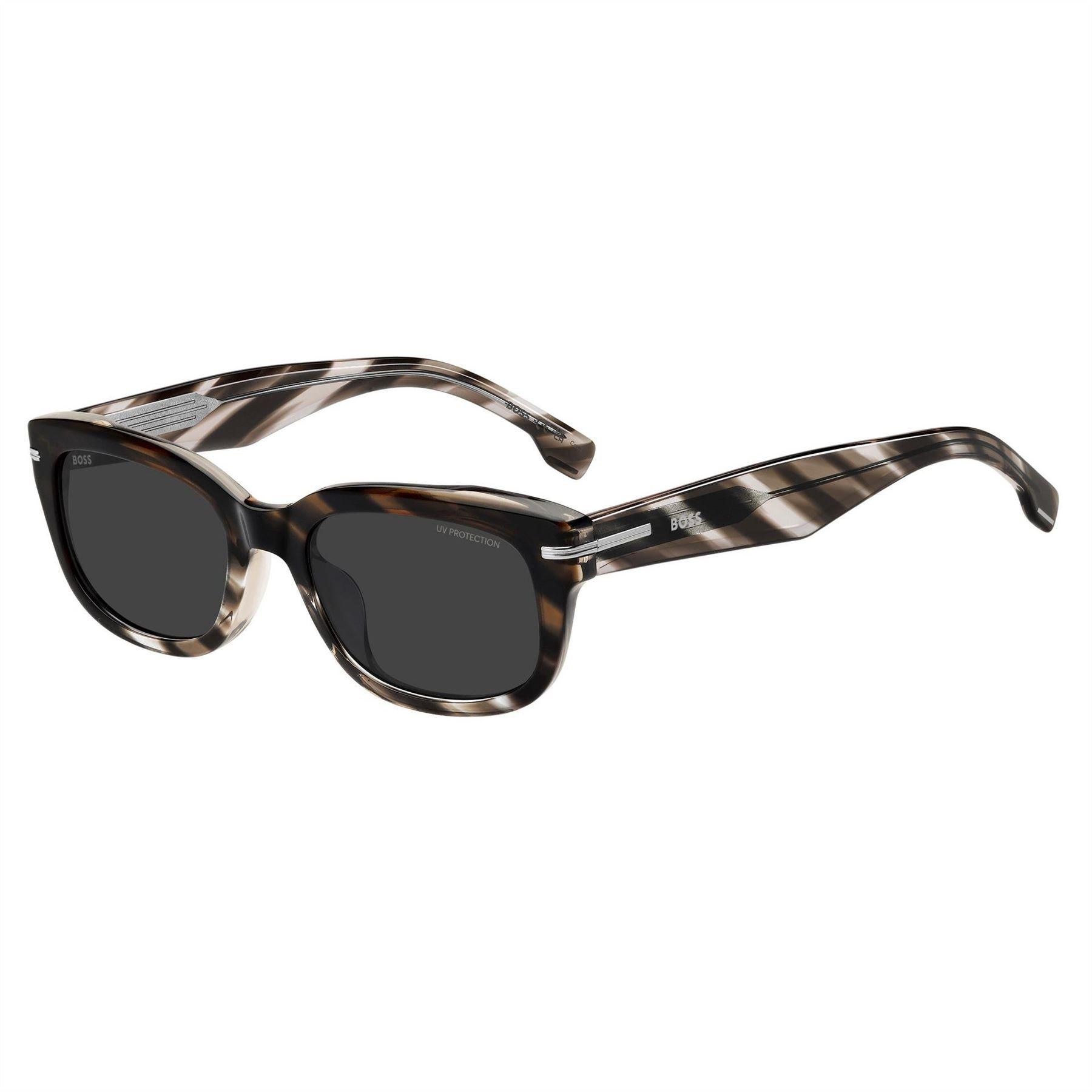 Brown - Back - Boss Mens Tortoise Shell Sunglasses