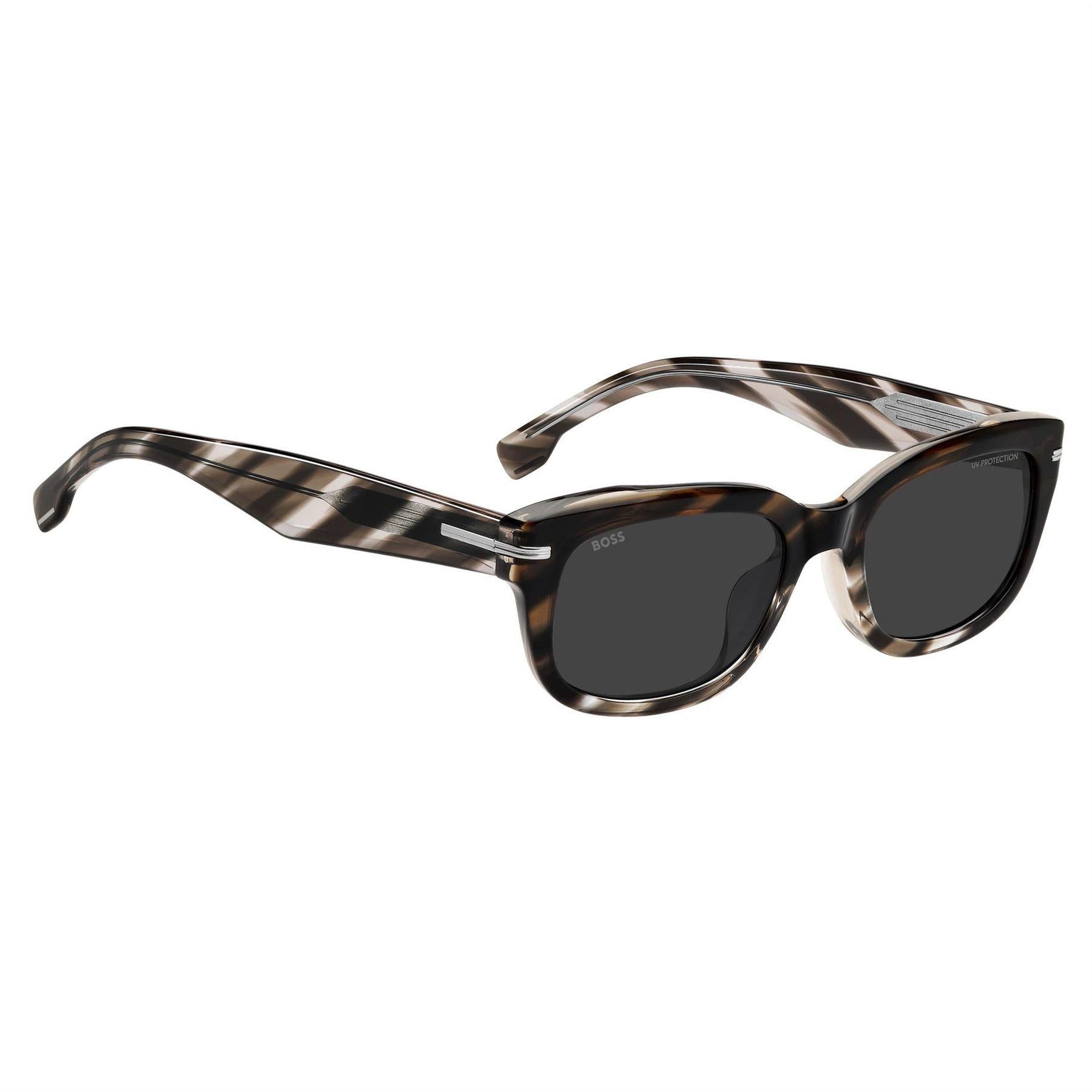 Brown - Side - Boss Mens Tortoise Shell Sunglasses