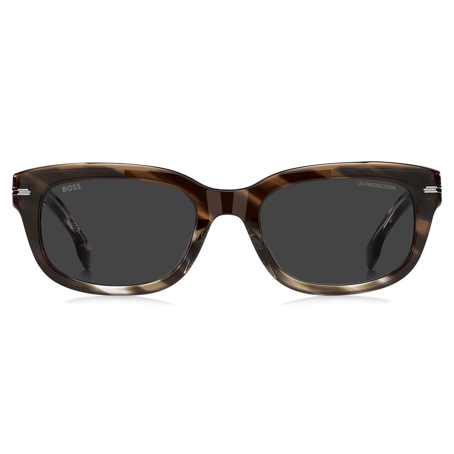 Brown - Front - Boss Mens Tortoise Shell Sunglasses