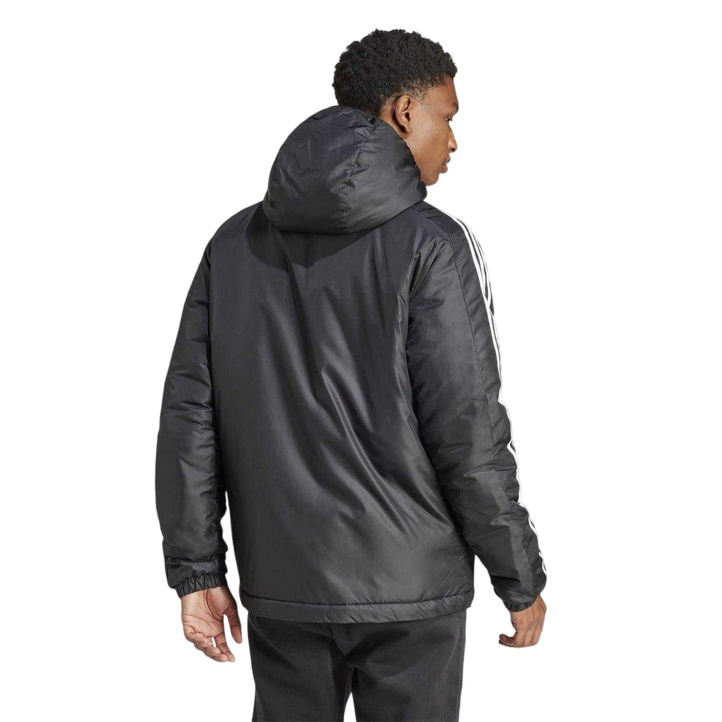 Black - Back - Adidas Mens Essential 3 Stripes Jacket