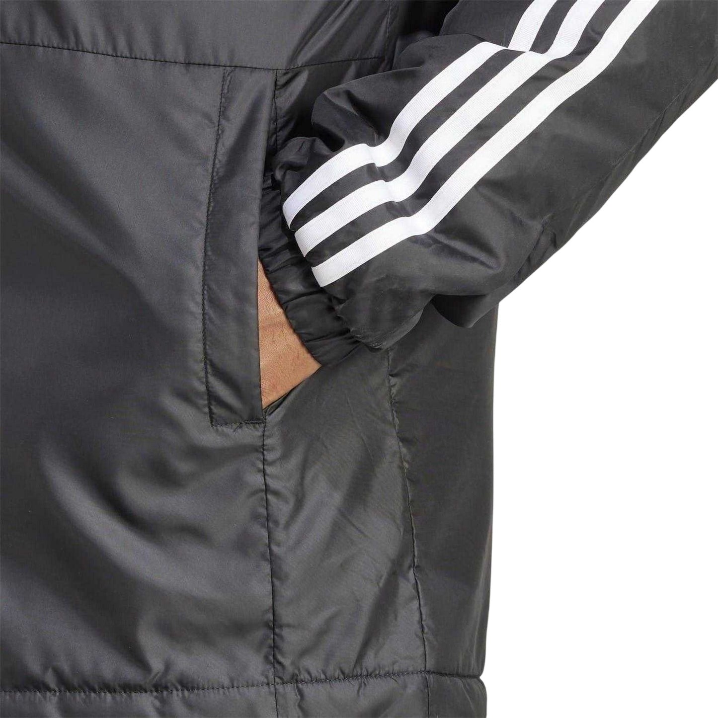 Black - Side - Adidas Mens Essential 3 Stripes Jacket
