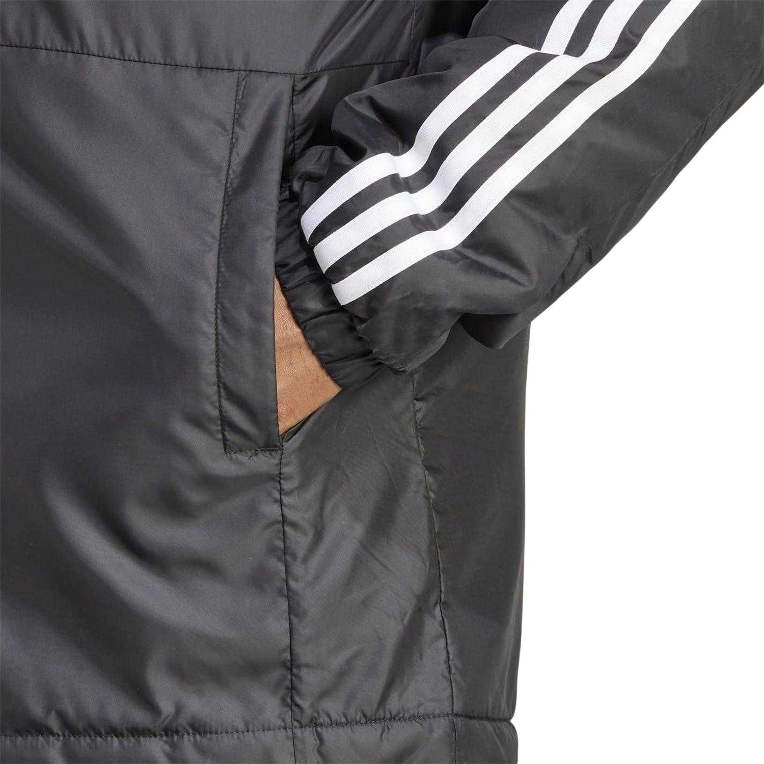 Black - Side - Adidas Mens Essential 3 Stripes Jacket