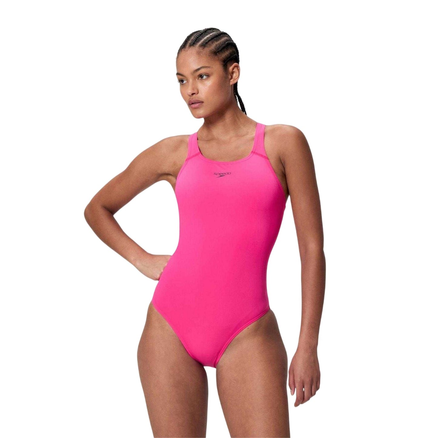 Pink - Front - Speedo Womens-Ladies Medalist One Piece Swimsuit