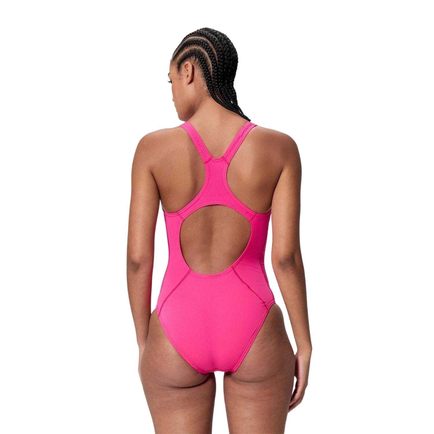 Pink - Back - Speedo Womens-Ladies Medalist One Piece Swimsuit