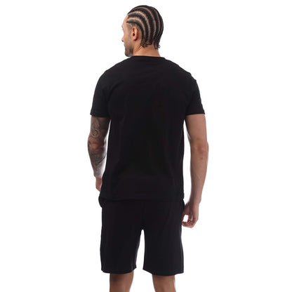Black - Back - Nicce Mens Logo Lounge T-Shirt & Shorts Set
